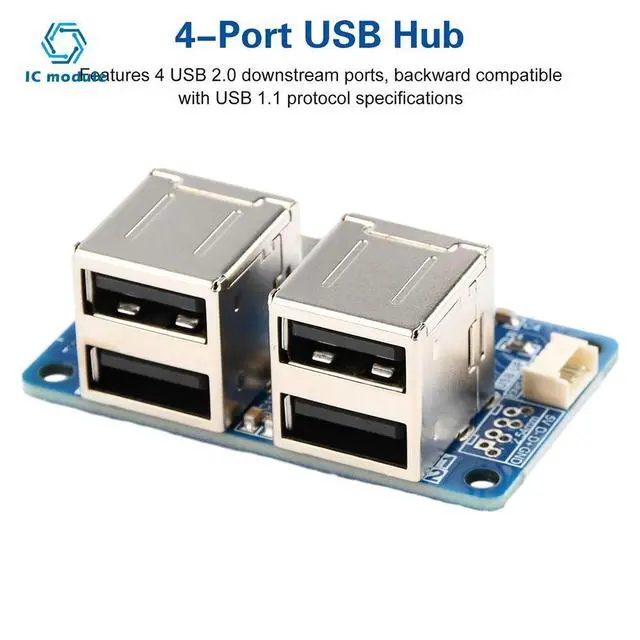 Alt view image 2 of 3 - USB 2.0 Hub Switchboard Female Type C Connector to Female USB 1-to-4 Port Splitter Module Transfer Test Board Usb Adapter Plate