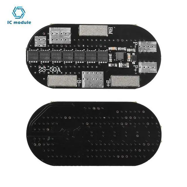 Alt view image 2 of 3 - 2S 50A High-Current 3.7V Lithium Protection Board Compatible with 21700 High-Drain Fan Cells With Balancing Function