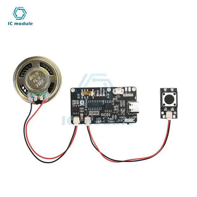 Alt view image 2 of 3 - GC03 Recordable Sound Module 8M MP3 Button Control Music Voice Player with Speaker for DIY Greeting Card Gift