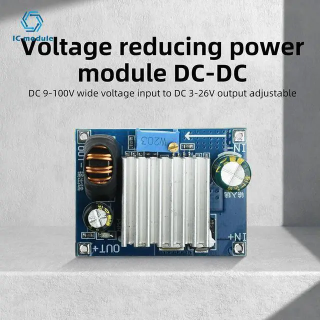 Alt view image 2 of 3 - 4A Adjustable DC-DC Step down Module Power Supply 9-100V Wide Voltage Input for Solar Industrial Monitoring Equipment
