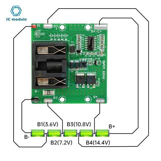 Alt view image 3 of 3 - 5S 21V 20A Lithium Protection Board with Temperature Protection for Electric wrench Electric Tools