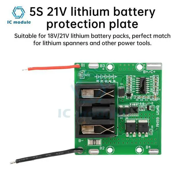 Alt view image 2 of 3 - 5S 21V 20A Lithium Protection Board with Temperature Protection for Electric wrench Electric Tools