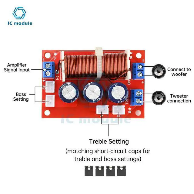 Alt view image 3 of 3 - 2 Way Crossover Filters Module High Frequency Speaker Modification Upgrade Board Adjustable Frequency Divider Board