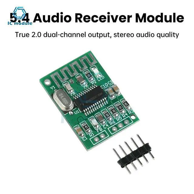 Alt view image 3 of 3 - Mini Bluetooth 5.4 Audio Receiver Module 2.0 Dual Channel Stereo Decoding Board for Audio Systems