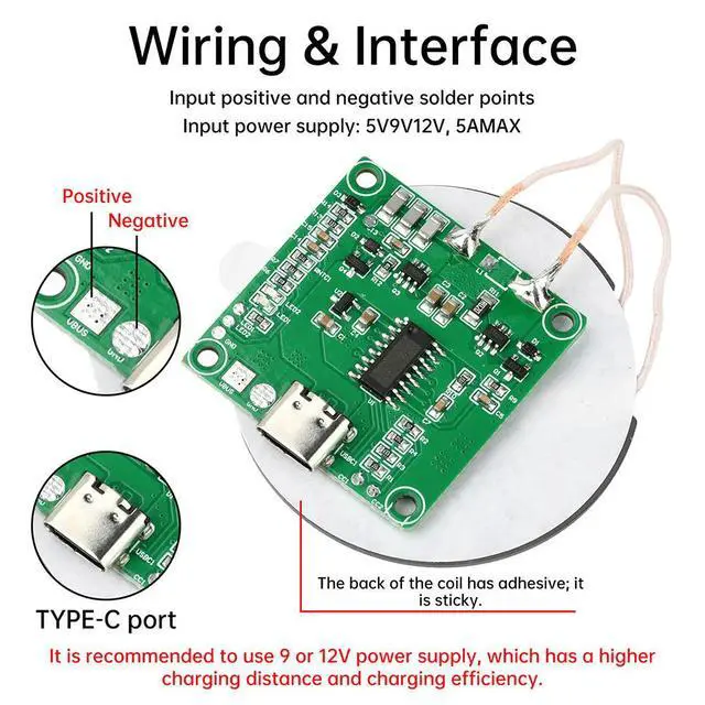Alt view image 2 of 3 - DC 5V 9V 12V 15W Charging Module Transmitter Module Coil Circuit Board Fast Charging Charger PCBA DIY Parts