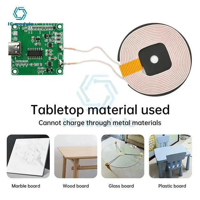 Alt view image 3 of 3 - DC 5V 9V 12V 15W Charging Module Transmitter Module Coil Circuit Board Fast Charging Charger PCBA DIY Parts