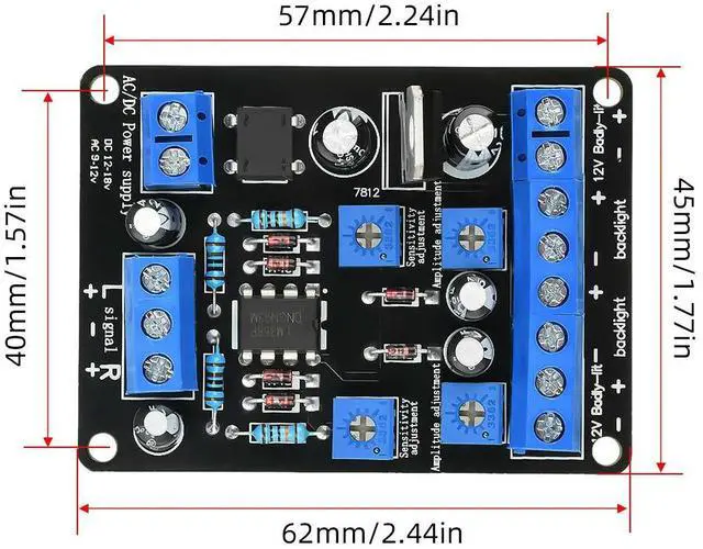 Main image of AC9-12V /DC12-18V 3W VU Meter Driver Circuit Board Stereo Module Tube Amplifier for TA7318P