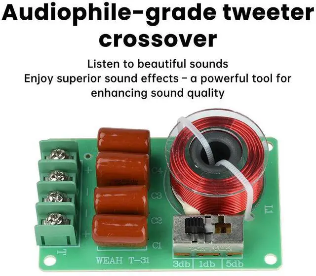 Alt view image 2 of 3 - 1 Way 100W Hifi Treble Tweeter Frequency Divider Home Car Stereo DIY Audio Crossover Filter Electronic Kit