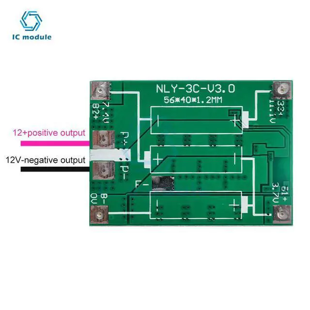 Alt view image 3 of 3 - Protection Board BMS 3S 12V 40A Lithium Charger Protection Board BMS PCB Board with Balance Charging