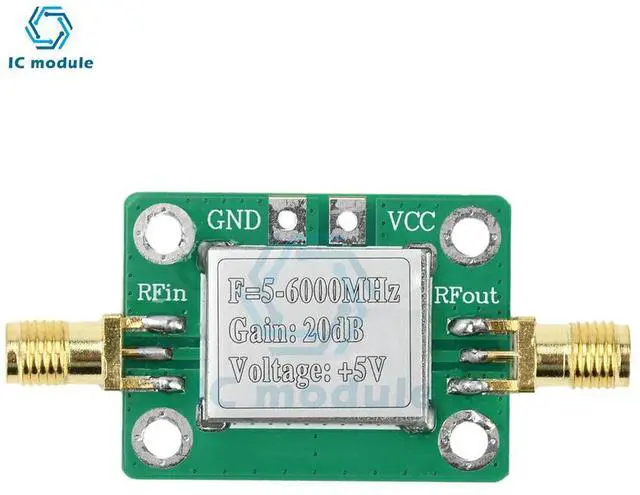 Alt view image 2 of 3 - DC 5V 5MHz-6GHz RF Module Ultra-Wideband Medium Power Amplifier Gain 20dB VFH UHF SHF 5-6000Mhz