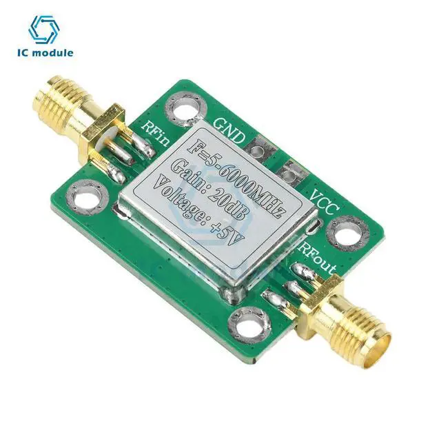 Alt view image 3 of 3 - DC 5V 5MHz-6GHz RF Module Ultra-Wideband Medium Power Amplifier Gain 20dB VFH UHF SHF 5-6000Mhz