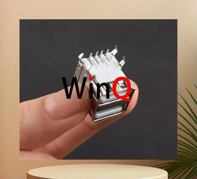 Alt view image 2 of 3 - USB-A female AF double-layer female socket A-type dual interface socket 90 degree horizontal bent foot bent pin rolled edge