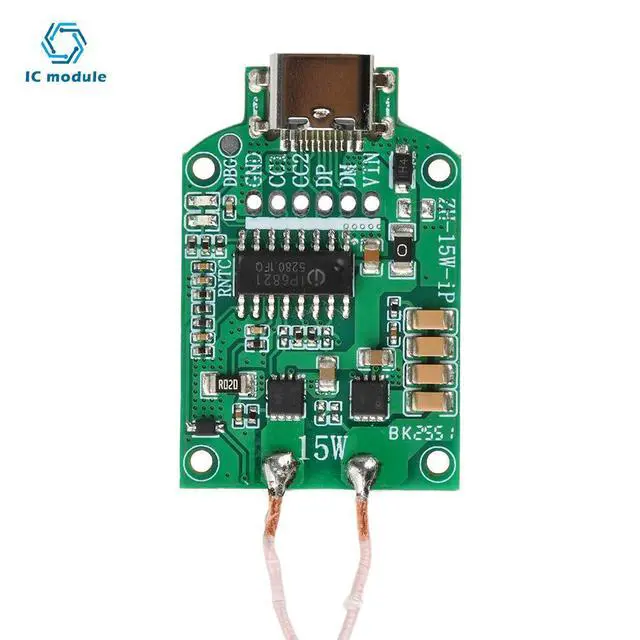 Alt view image 2 of 3 - 15W High Power Charging Transmitter Features Pop-up Notification Display Type-C DC 5V Charging Module