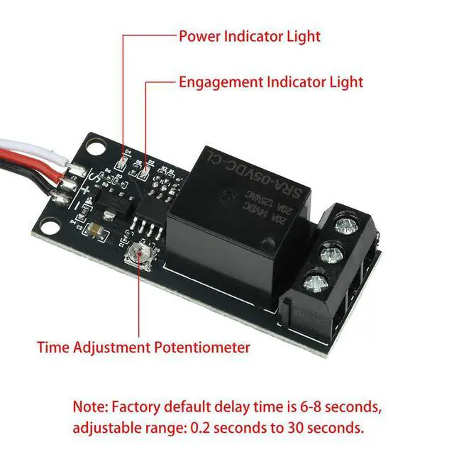 Alt view image 2 of 3 - Single Channel PWM Delay Relay Switch 5-18V 20A High Current RC Receiver Module For RC Aircraft Vehicle Ship Lamp Power Control