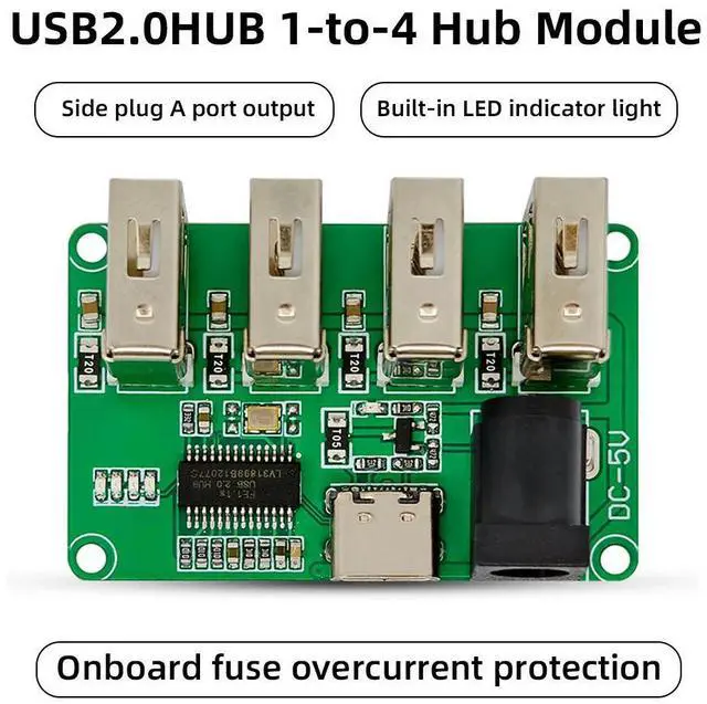 Main image of USB2.0 HUB PH2.0 Interface 1 To 4 Port USB HUB Module Driver-Free USB Splitter 1 To 4 USB2.0 HUB-AD03 Type-C Interface