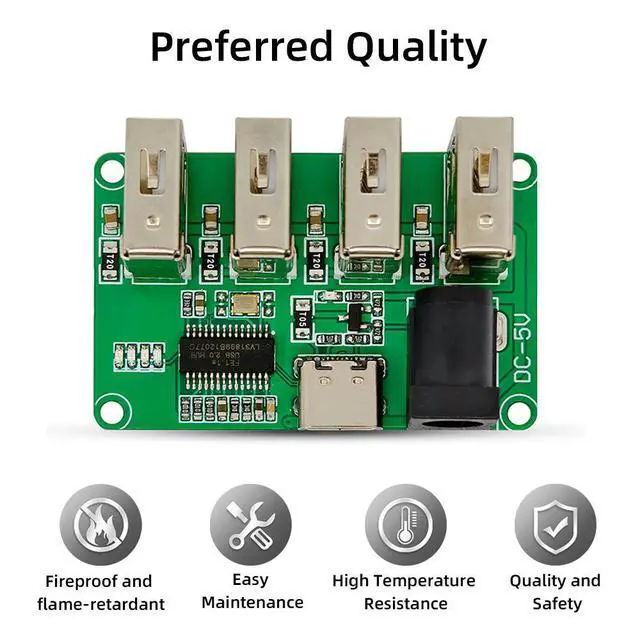 Alt view image 2 of 3 - USB2.0 HUB PH2.0 Interface 1 To 4 Port USB HUB Module Driver-Free USB Splitter 1 To 4 USB2.0 HUB-AD03 Type-C Interface