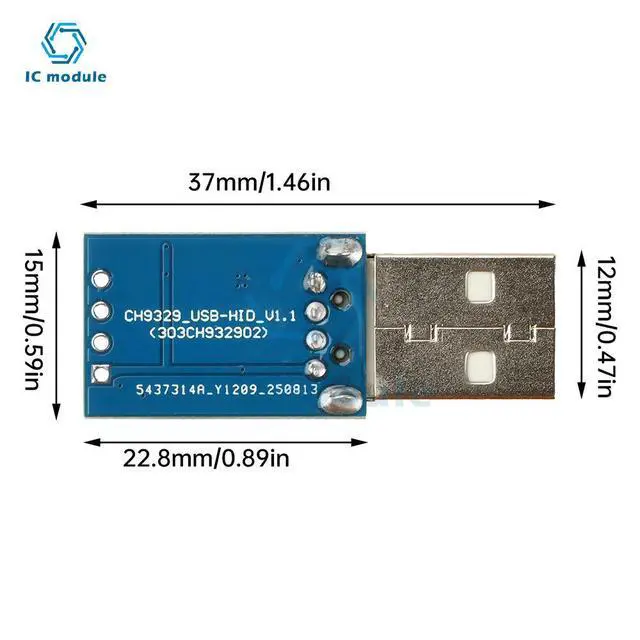 Alt view image 3 of 3 - CH9329 Module Usb 2.0 To Standard Usb-Hid Keyboard And Mouse Device Module Usb Interface