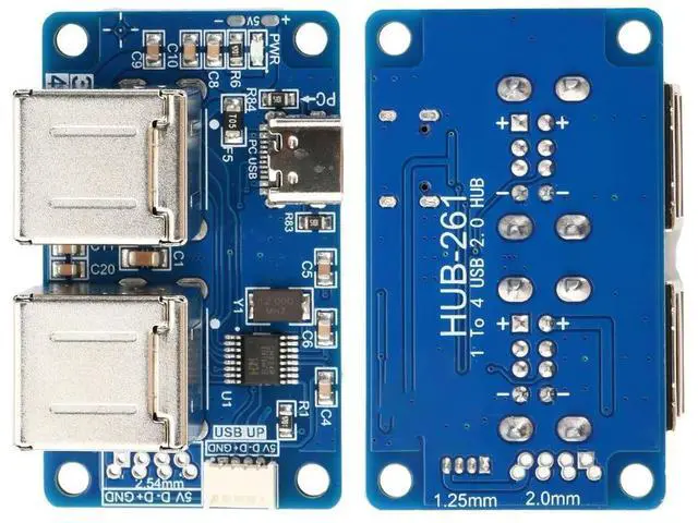 Main image of USB 2.0 Hub 1-to-4 Port type-c Splitter Module with Plug-and-Play Compatibility Stable Power Supply for Computer Accessories