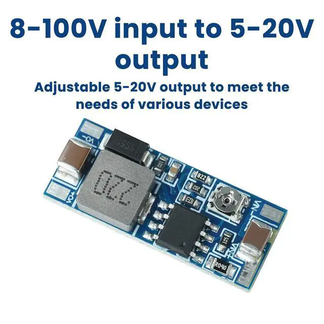 Alt view image 2 of 3 - Mini 8-100V input to 5-20V Step Down Buck Power Module Voltage Buck Converter Regulator