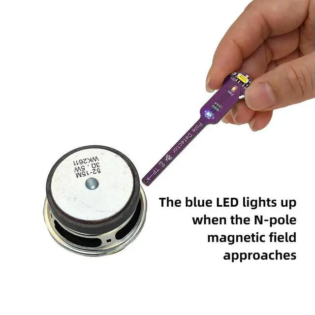 Alt view image 3 of 3 - Handheld Magnetic Pole Detector Close Range Induction Magnet Direction Recognition NS Identification Module Dual Color LED