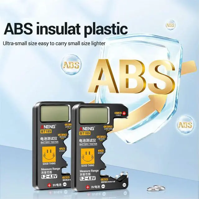 Alt view image 3 of 3 - ANENG BT189 Button Cell Tester 9V N D C AA AAA Universal Household LCD Display Tester Power Bank Detectors Tools