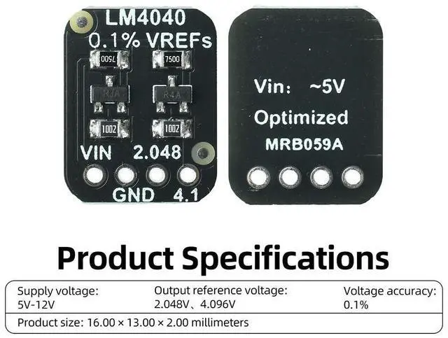 Alt view image 2 of 3 - DC 3V To 12V LM4040 Reference Module 2.048V 4.096V Benchmark For Test Equipment Calibration Electronic Diy Project