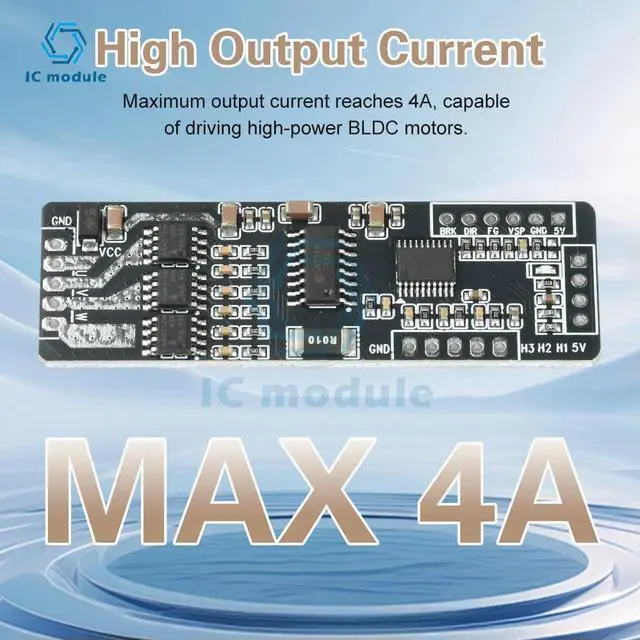 Alt view image 2 of 3 - BLDC Three-Phase Brushless DC Motor Driver Board Low-Power Hall-Effect Sensor DC 7-40V 4A Speed Controller Driver