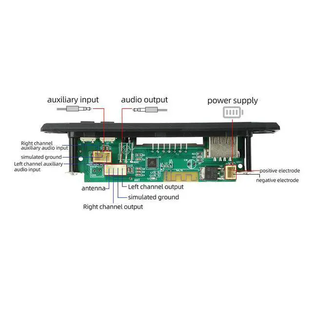 Alt view image 2 of 3 - 12V Full Format Lossless Audio Decoder FLAC APE MP3 WMA USB TF AUX FM Radio For DIY Speaker Car Audio Upgrade