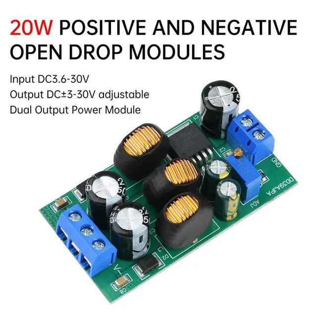 Alt view image 2 of 3 - 20W Dual Output Boost Buck Module DC 3.6-30V to DC ±3-30V Power Supply with Terminals for Electronic Projects