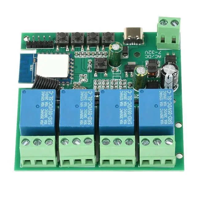 Alt view image 3 of 3 - DC/AC 5V/7-32V 4-Channel Remote Control Relay Switch Module 433MHz RF Swtich for Tuya Module