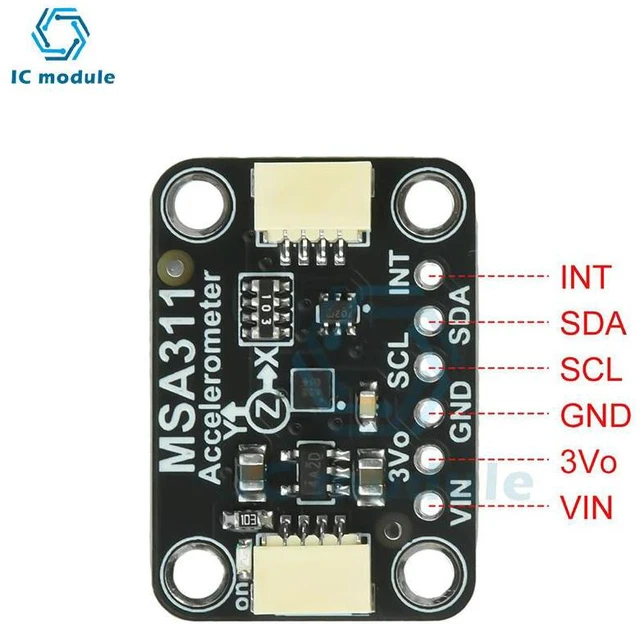 Alt view image 2 of 3 - MSA311 3-Axis Accelerometer Module DC 3-5V Compatible with STEMMA QT/Qwiic No Soldering Required for STEMMA QT/Qwiic