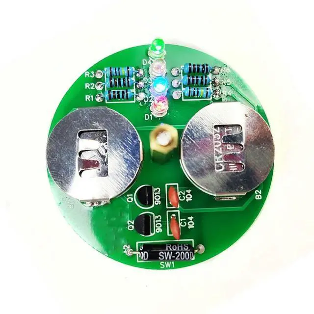 Main image of DIY production of LED gyroscope kit, desktop rotating color lights, welding skills, practicing clock and electronic components
