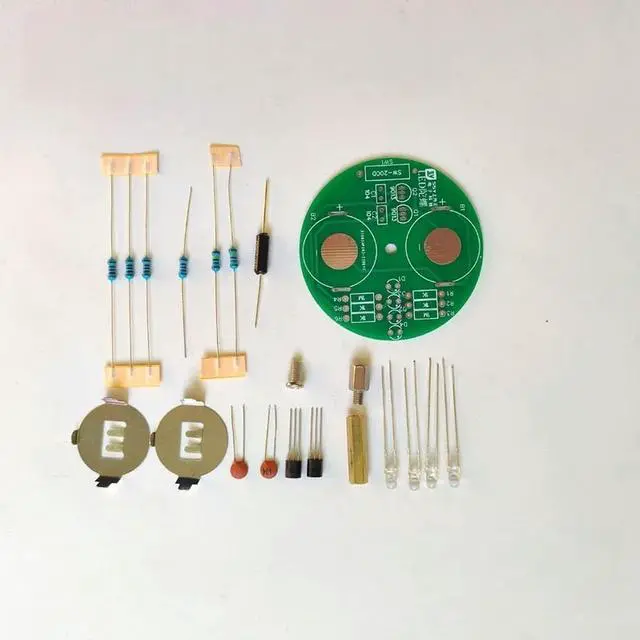 Alt view image 2 of 3 - DIY production of LED gyroscope kit, desktop rotating color lights, welding skills, practicing clock and electronic components