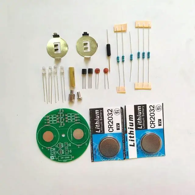 Alt view image 3 of 3 - DIY production of LED gyroscope kit, desktop rotating color lights, welding skills, practicing clock and electronic components