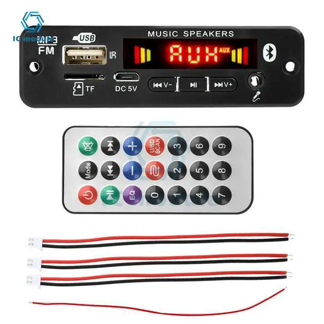 Alt view image 2 of 3 - DC 6-18V Mp3 Decoder Board with 2*20W Amplifier Bluetooth 5.0 Car FM Radio Module TF USB Recording Call Lossless Motherboard