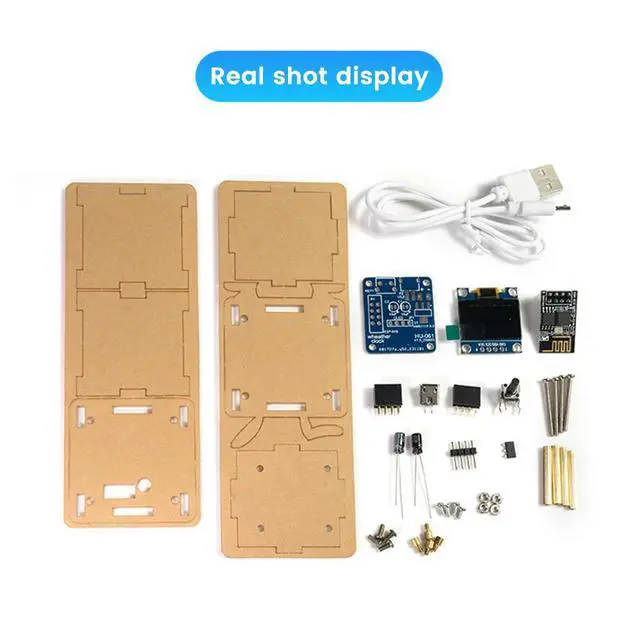Alt view image 2 of 3 - DIY Digital Clock Kit ESP8266 MINI Weather Clock Soldering Practice Electronic Multifunction Weather Station Electronic Kit