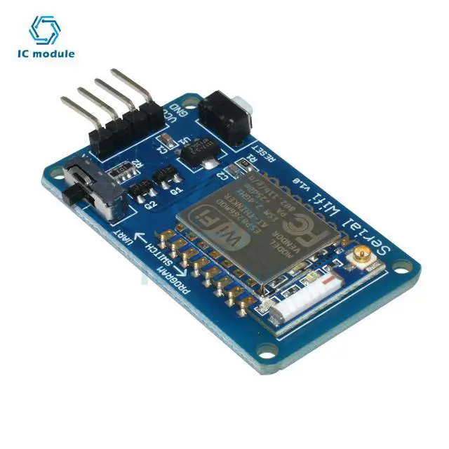 Alt view image 2 of 3 - ESP8266 ESP-07 Serial Module V1.0 Adapter with PCB Antenna for IoT DIY Projects