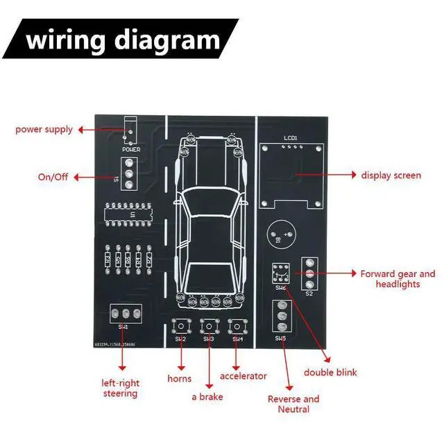 Alt view image 3 of 3 - DIY Car Driving Simulation Soldering Practice Kit STEM Electronic Project Car Driver Simulator Solder Project Electronic Kit