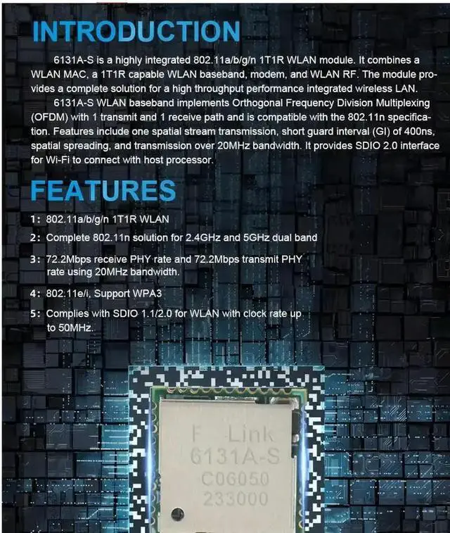 Alt view image 3 of 3 - RTL8731BS F-Link 6131A-S Module Module