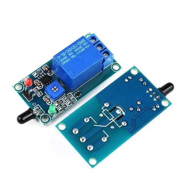 Alt view image 3 of 3 - Flame detection module, flame sensor with relay module, infrared receiver module, 12V