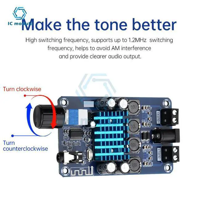 Alt view image 3 of 3 - XH-A318 TPA3116D2 BT Digital Amplifier Board DC12-DC24V 50W * 2 Output High Power Amplifier