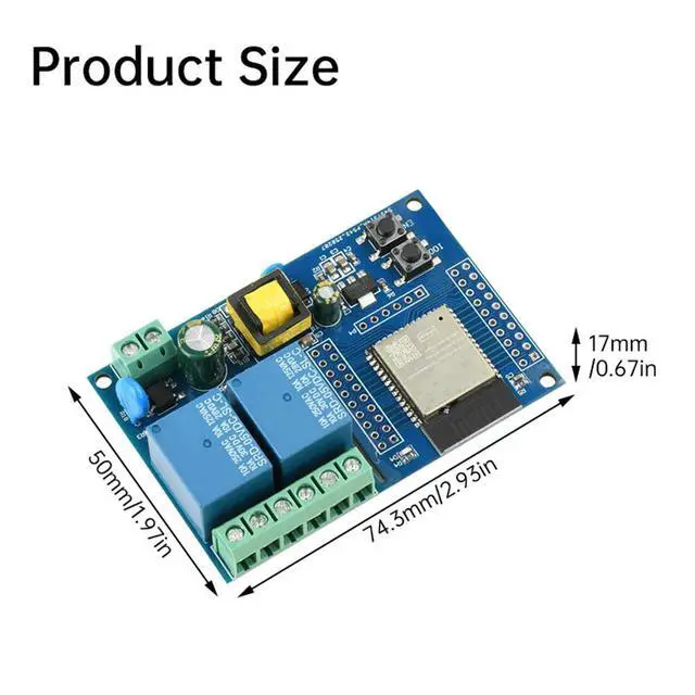 Alt view image 3 of 3 - AC220V Power Supply ESP32 Bluetooth-Compatible 2 Channel Relay Module ESP32 Development Board Electronic Component Kit