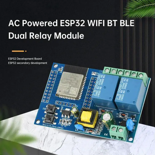 Alt view image 2 of 3 - AC220V Power Supply ESP32 Bluetooth-Compatible 2 Channel Relay Module ESP32 Development Board Electronic Component Kit
