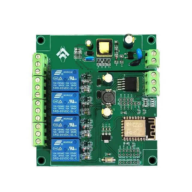 Alt view image 2 of 3 - AC/DC Power Supply ESP8266 4 Channel Relay Module ESP-12F Development Board for