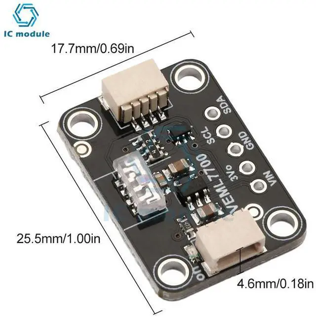 Alt view image 2 of 3 - VEML7700 Ambient Light Sensor Module I2C IIC 16 Bits Light Environment Sensor 0~120k Lux Light Measuring Range