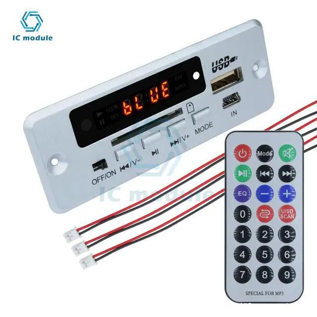 Alt view image 2 of 3 - 5V MP3 Bluetooth Decoder Board 2*3W Amplifier Module with Radio FM SD USB Radio Audio Module MP3 /WMA / WAV / FLAC / APE