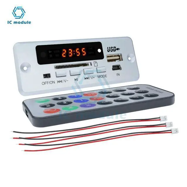 Alt view image 3 of 3 - 5V MP3 Bluetooth Decoder Board 2*3W Amplifier Module with Radio FM SD USB Radio Audio Module MP3 /WMA / WAV / FLAC / APE