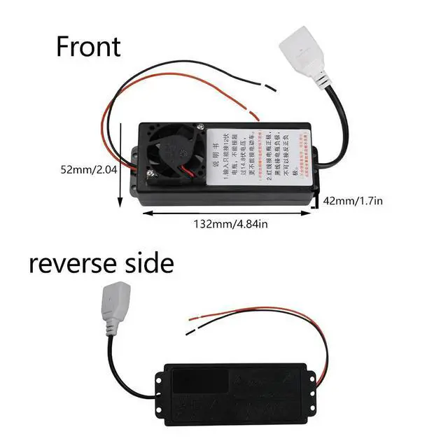 Alt view image 2 of 3 - 100W DC 12-14.8V to 220V Boost Inverter Module with Cooling Fan & 2-Hole Female Socket Fireproof Shell Inverter