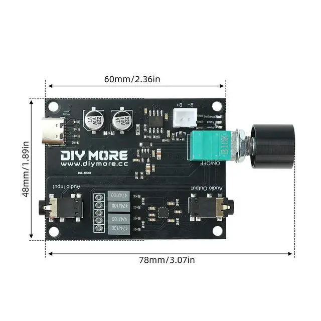 Alt view image 3 of 3 - Low Distortion Stereo Audio Amplifier Module 3.7 5V Wide Voltage Led Indicator Volume Control DIY Mini Desktop Headphone