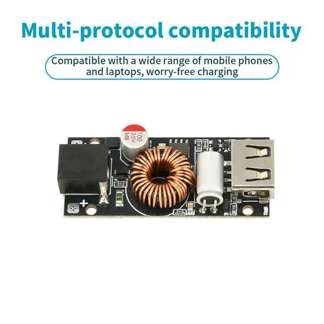 Alt view image 3 of 3 - Step-Down Fast Charger Module Buck Converter Board Type-C USB DC5521 Interface PD65W DIY Electronic Kit